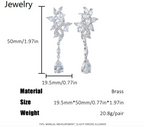 Women’s Leaf Cluster Zircon Teardrop Dangle Earrings