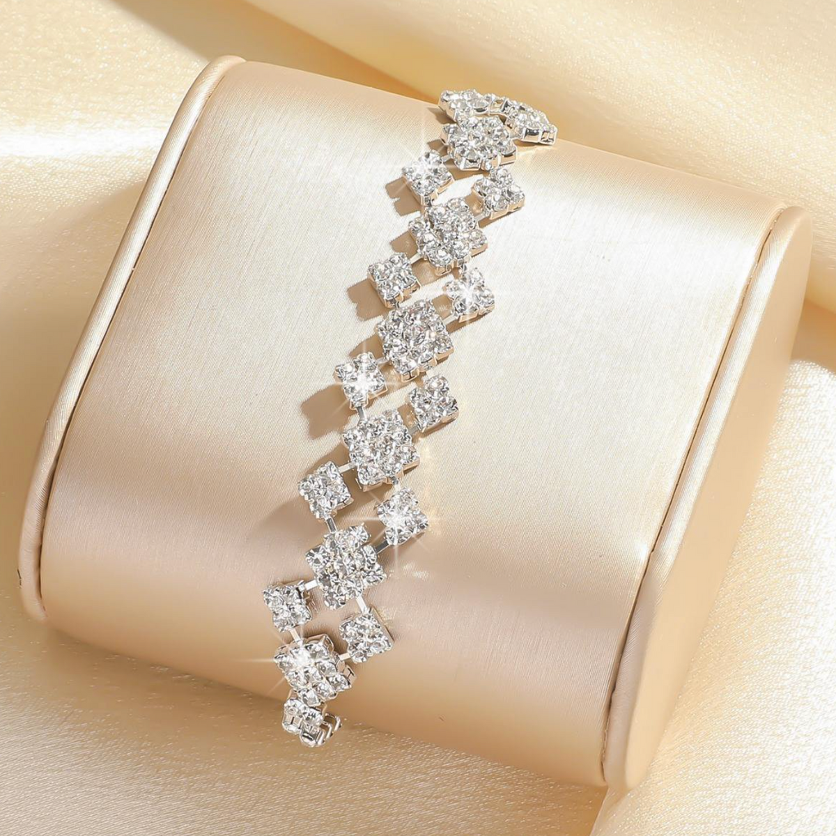 Women’s Shiny Geometric Zircon Anklet