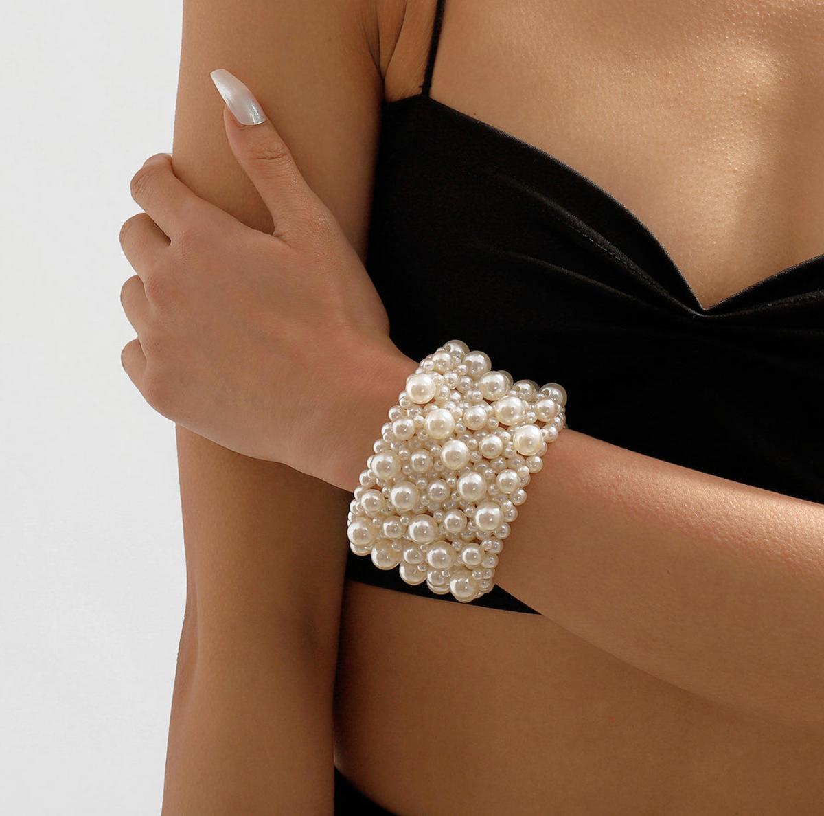 Vintage White Pearl Multi-Layer Bracelet