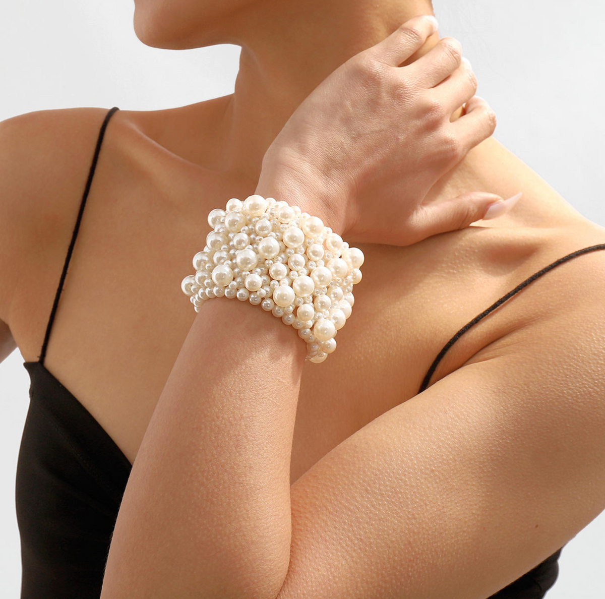 Vintage White Pearl Multi-Layer Bracelet