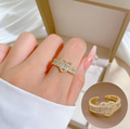 Fashion Gold-Tone Chain Hollow-Out Ring