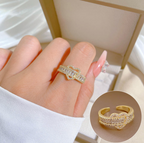 Fashion Gold-Tone Chain Hollow-Out Ring