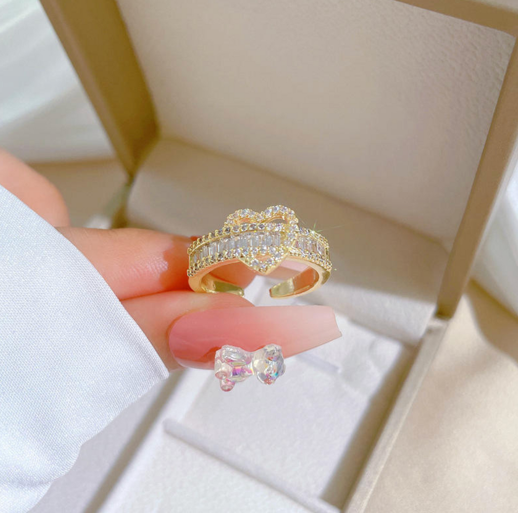 Fashion Gold-Tone Chain Hollow-Out Ring