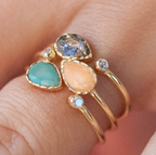 Colorful Gemstone Zirconia Ring for Women