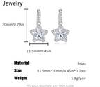 Star Pave Zircon Halo Dangle Earrings