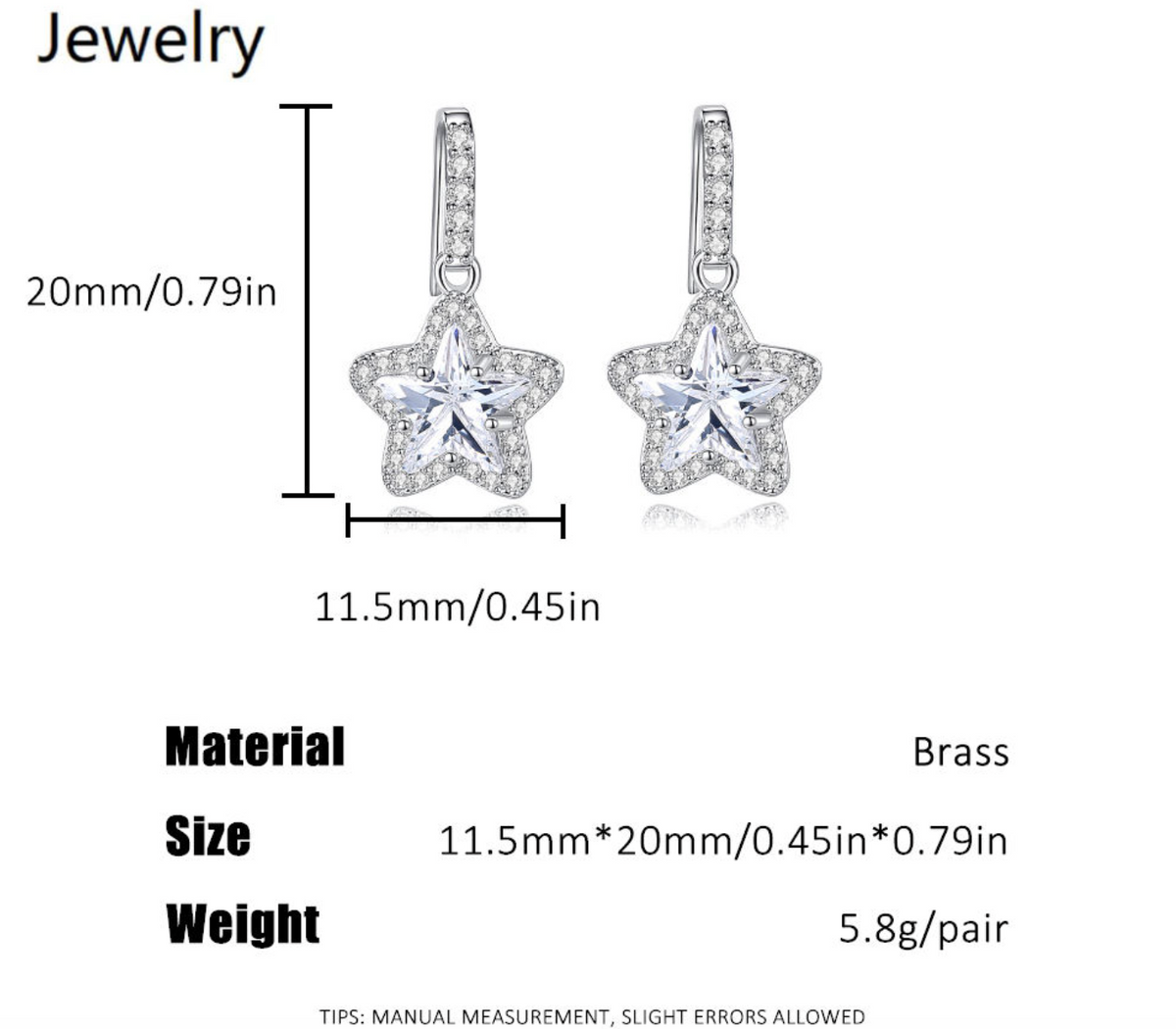 Star Pave Zircon Halo Dangle Earrings